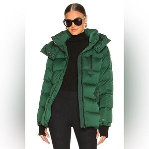 NWT Soia & Kyo Gianna Down Puffer Ski Jacket Dark Green Juniper Size L